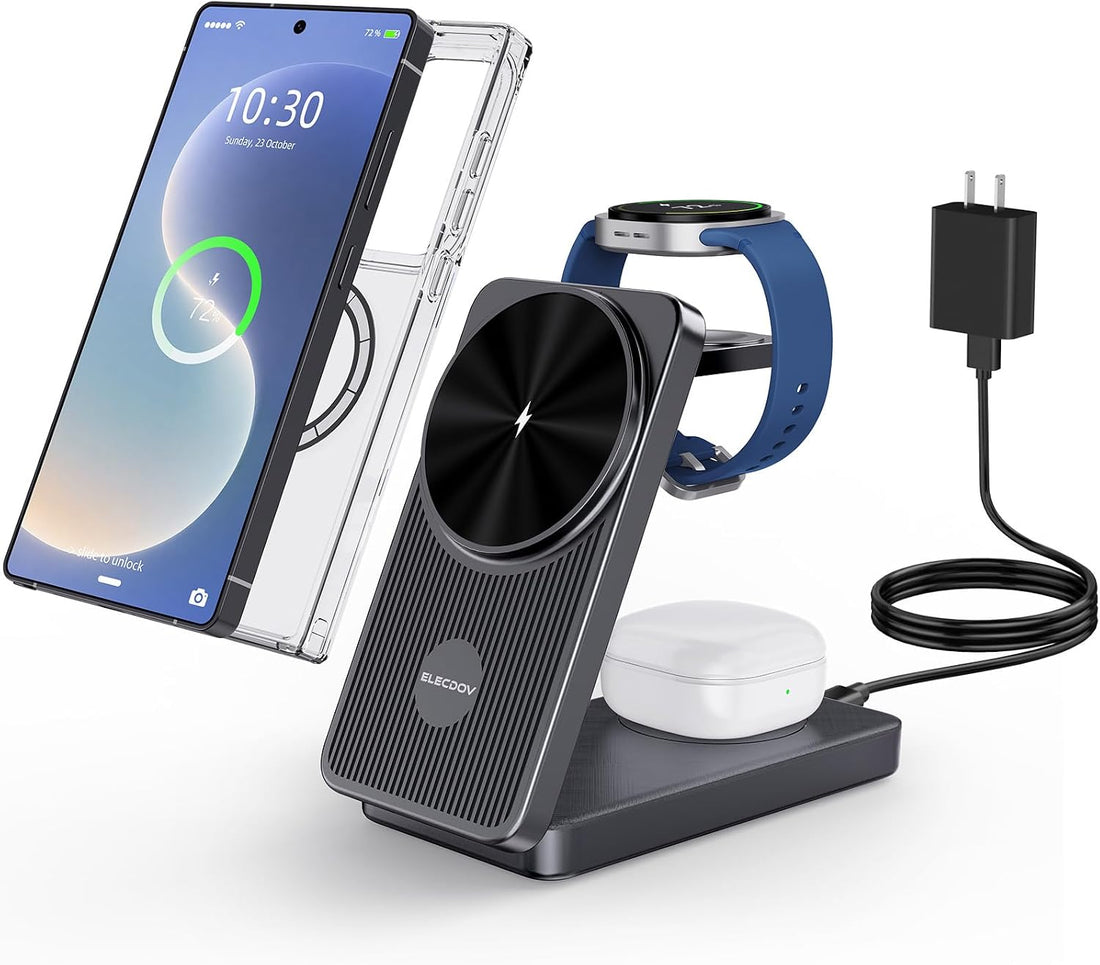 3 in 1 Wireless Charging Station for Samsung, Foldable Wireless Charger