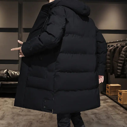 Mid-Length Hooded Cotton Jacket