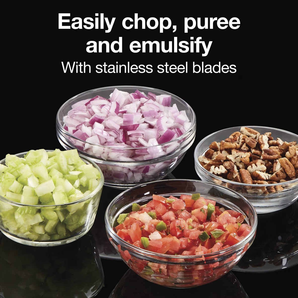 Electric Food Chopper & Mini Food Processor, 2-Speed, 3.5 Cup, Gray