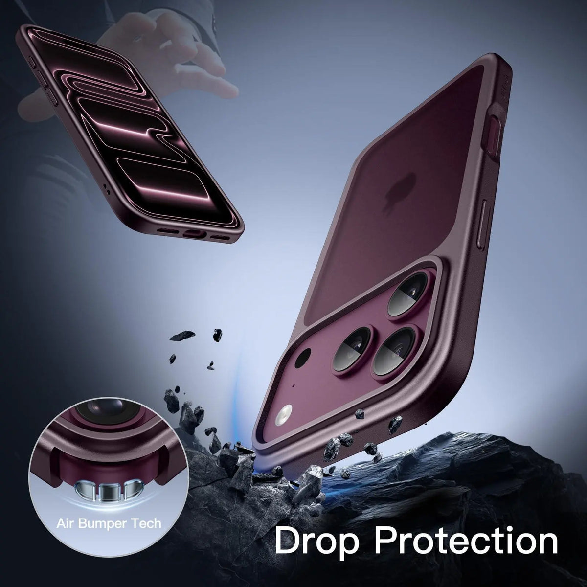Jetech Matte Protective Smartphone Case for Iphone 18 Pro Series, Frosted Translucent Back Casing, Military-Grade Shockproof Drop Protection, Anti-Fingerprint Cover, Anti-Slip Grip