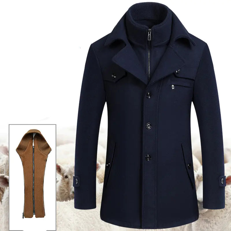 Wool Jacket - Mid-Length Casual Coat