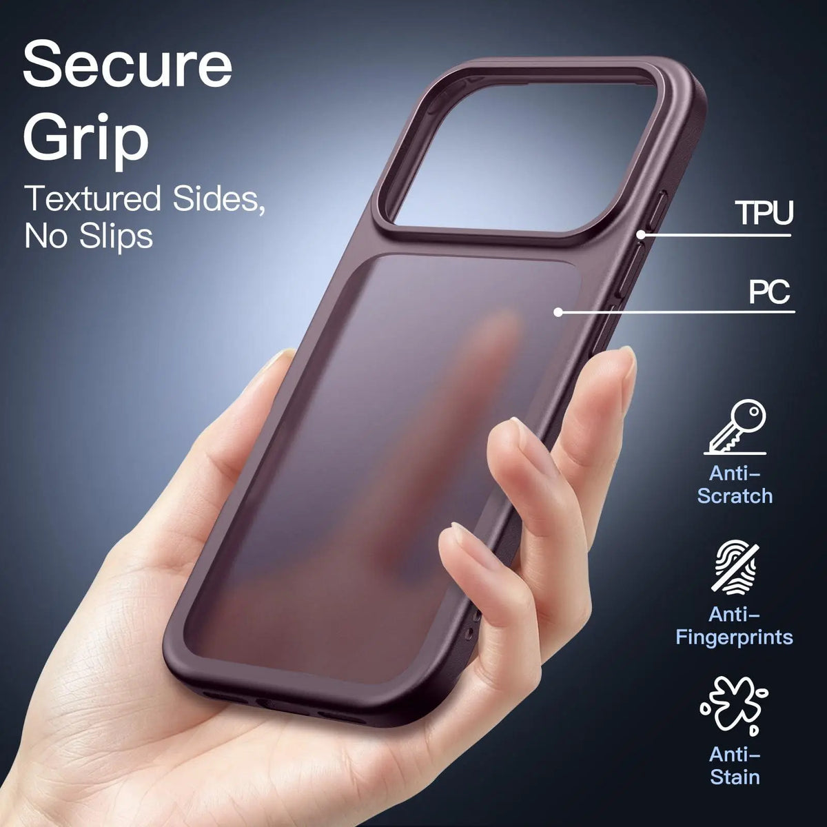 Jetech Matte Protective Smartphone Case for Iphone 18 Pro Series, Frosted Translucent Back Casing, Military-Grade Shockproof Drop Protection, Anti-Fingerprint Cover, Anti-Slip Grip