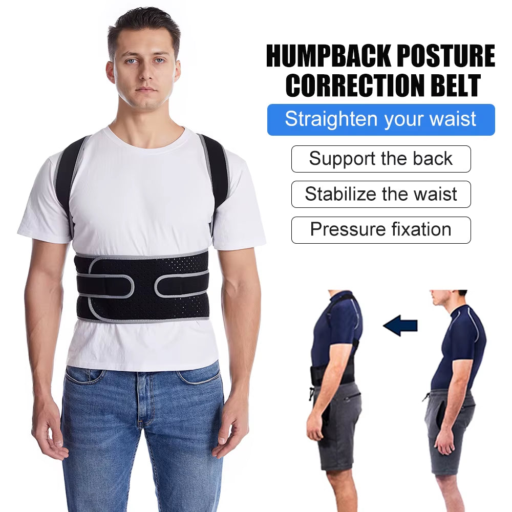 Toprunn Adjustable Posture Corrector Back Support Shoulder Back Brace Posture Correction Spine Posture Corrector Postural Fixer