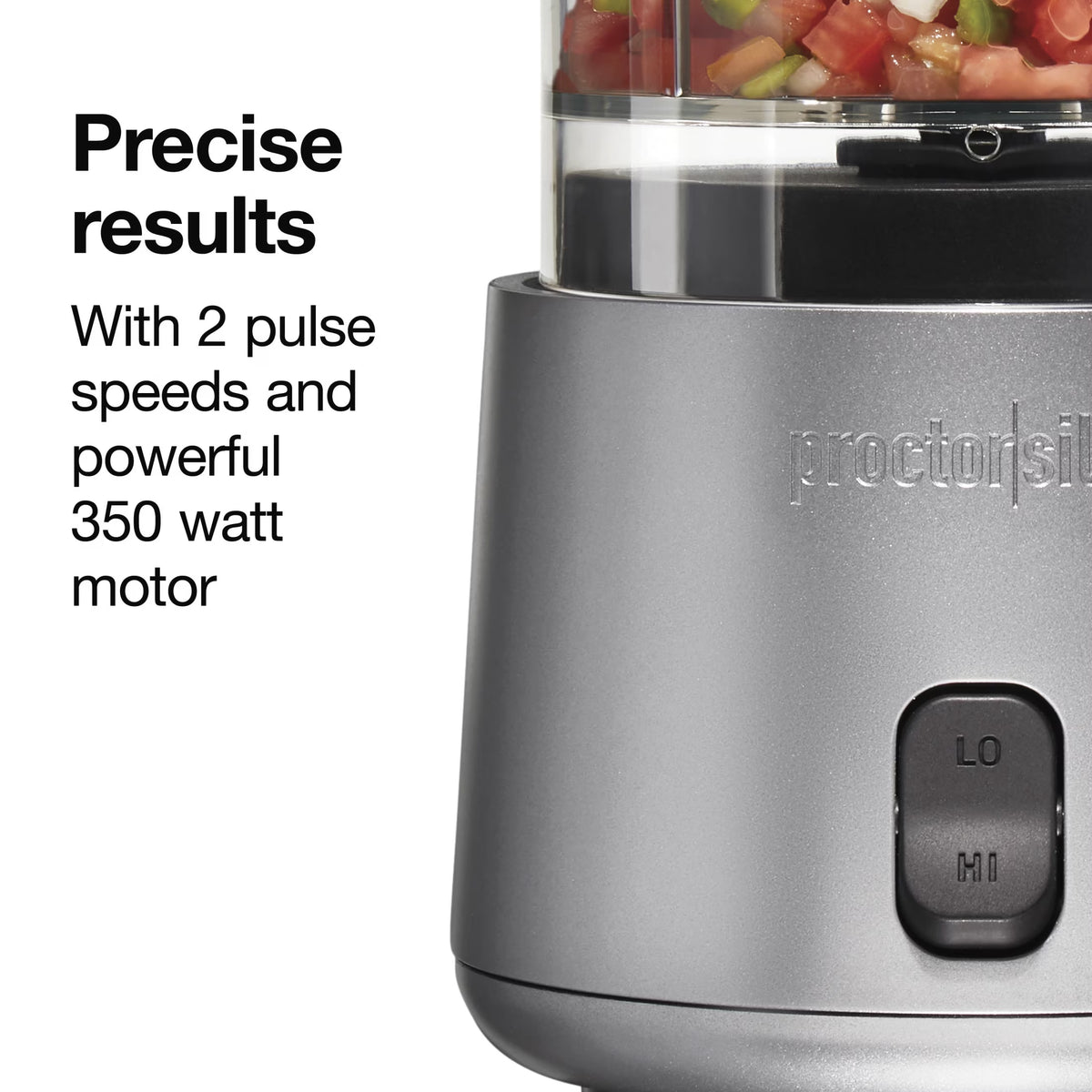 Electric Food Chopper & Mini Food Processor, 2-Speed, 3.5 Cup, Gray