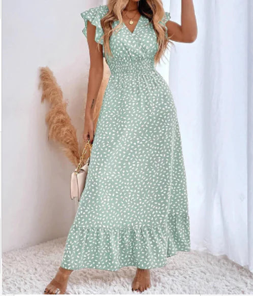 WOLFF Chiffon Summer Dress with Ruffle Hem
