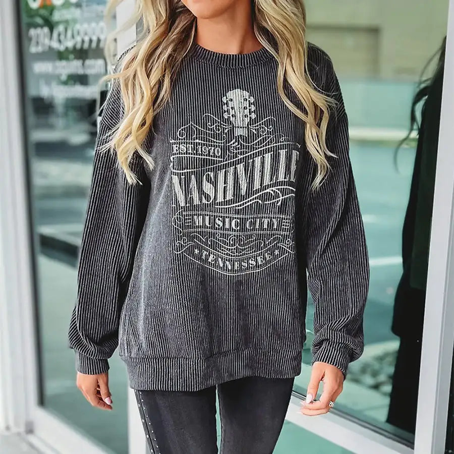 Round Neck Long Sleeve Pullover
