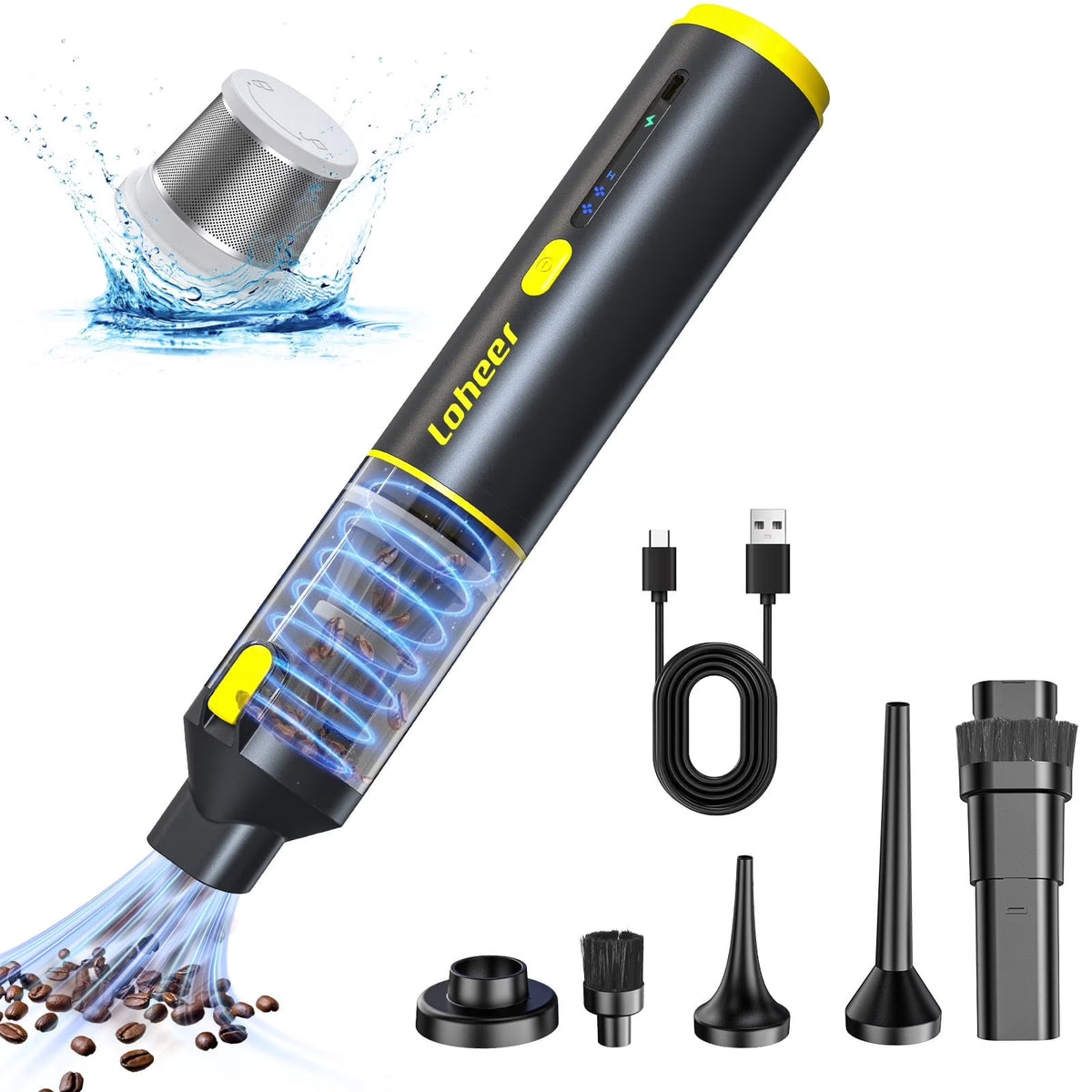 Handheld Vacuum Cordless, Portable Car Vacuum Cleaner, 16KPA Powerful Suction for Car Home Pet