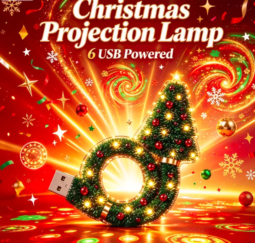 2026 New Christmas Tree Projector Night Light, USB Plug‑In LED Ceiling Xmas Projector Lamp, 6+ Festive Holiday Patterns, Warm Indoor Christmas Decor for Bedroom Party, Great Christmas Gift for Kids & Family