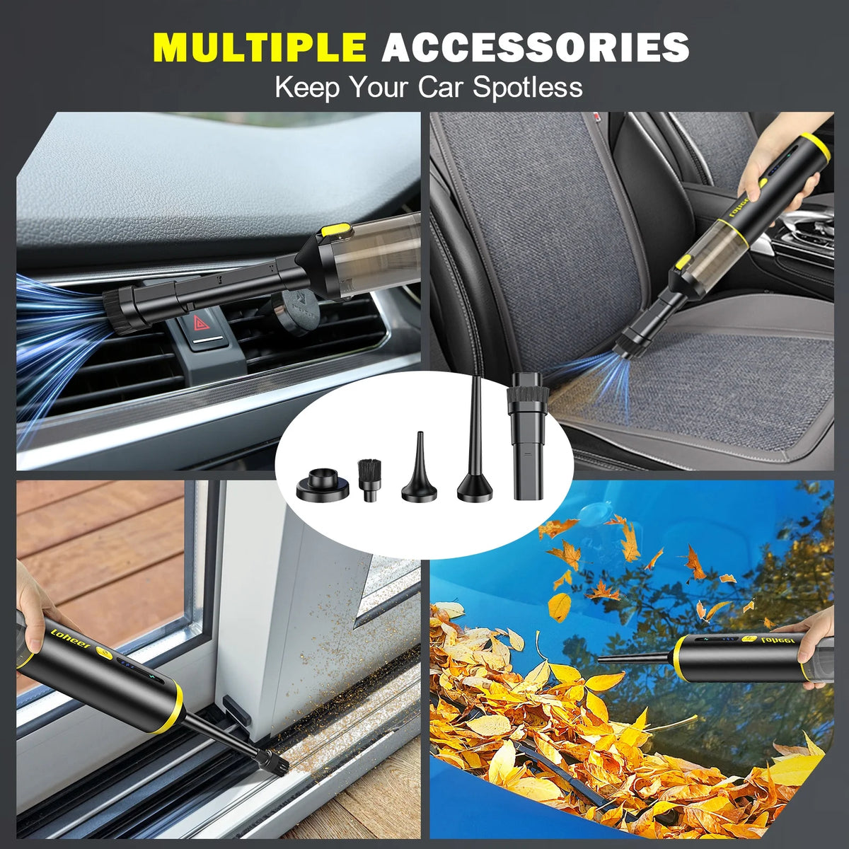 Handheld Vacuum Cordless, Portable Car Vacuum Cleaner, 16KPA Powerful Suction for Car Home Pet