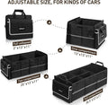 Car Trunk Storage Organizer, 4 in 1 Multi Compartment Collapsible Trunk Storage Box with Leakproof Insulated Cooler Bag for Car Truck SUV