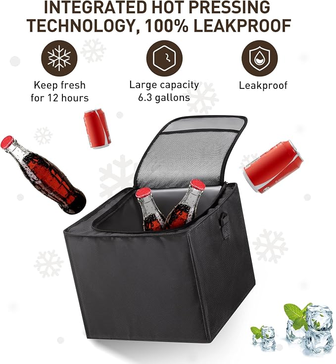 Car Trunk Storage Organizer, 4 in 1 Multi Compartment Collapsible Trunk Storage Box with Leakproof Insulated Cooler Bag for Car Truck SUV