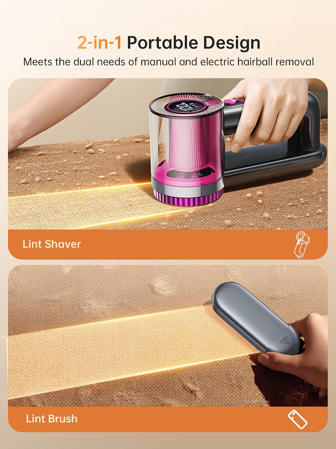 Tired of Lint & Pilling? 3-Speed Electric Fabric Shaver with LED Display