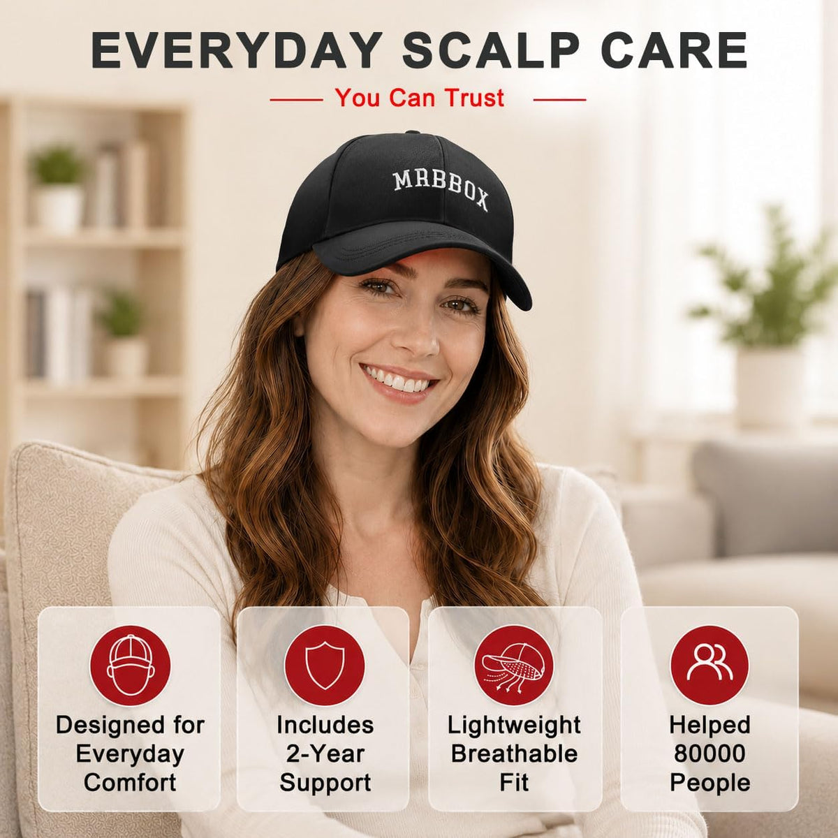 Red Light Hair Growth Cap, Upgraded 180 Tri-Chip Leds, Full Scalp Coverage