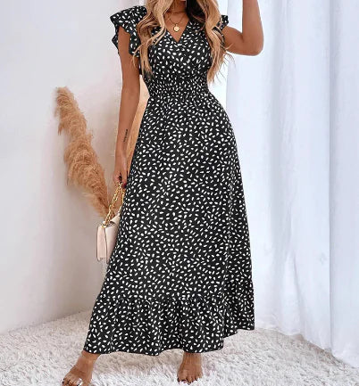 WOLFF Chiffon Summer Dress with Ruffle Hem
