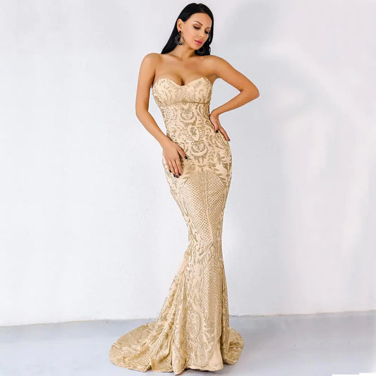 Elegant Off-Shoulder Sequin Geometric Party Dress