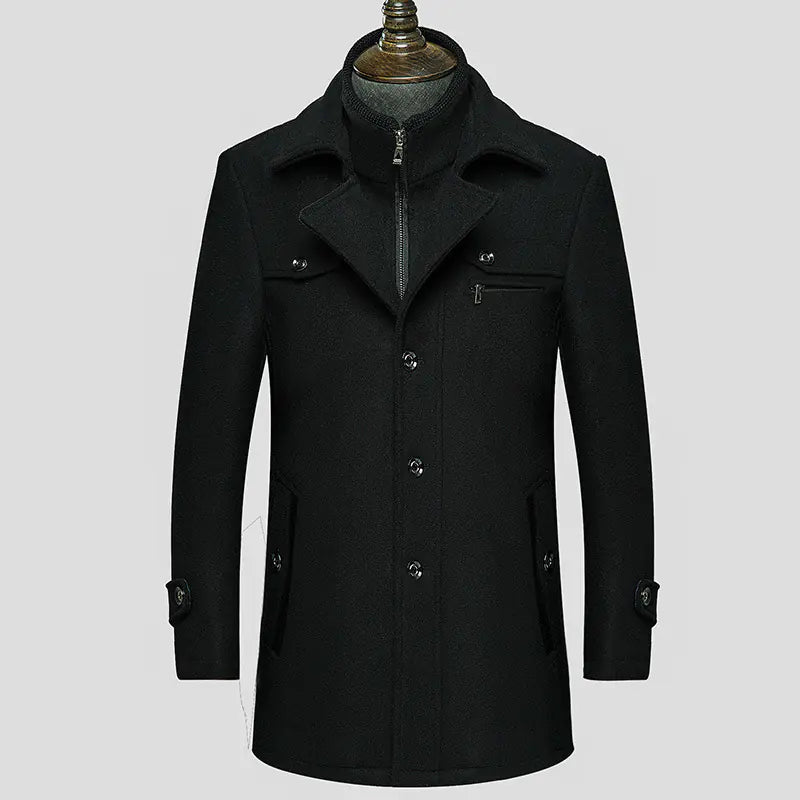 Wool Jacket - Mid-Length Casual Coat