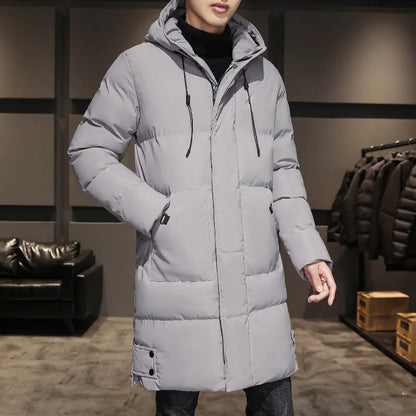 Mid-Length Hooded Cotton Jacket