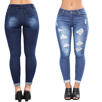 Slim Fit Ripped Denim Jeans