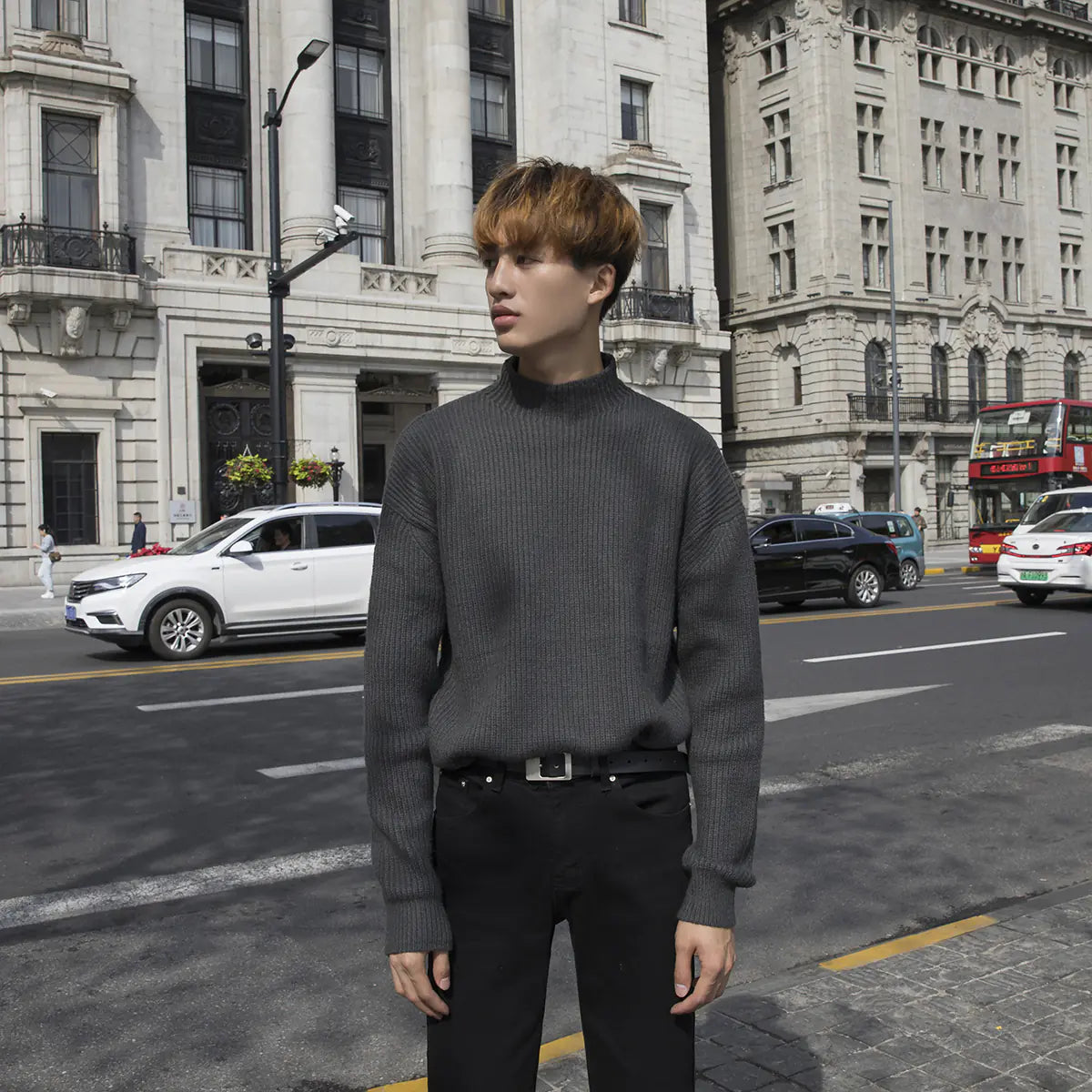 Half Turtleneck Knit Sweater
