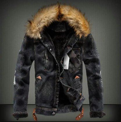 Fleece Lined Thick Denim Jacket for Youth