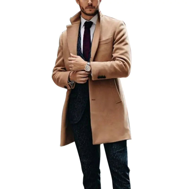 Mid-Length Reversible Wool Coat