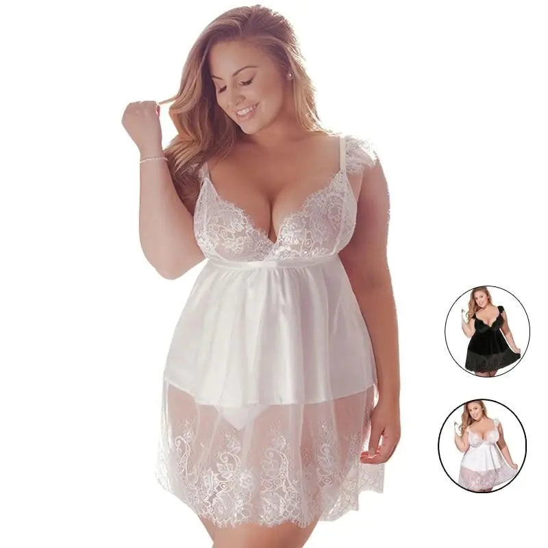 Lace Lingerie Set Deep V Design