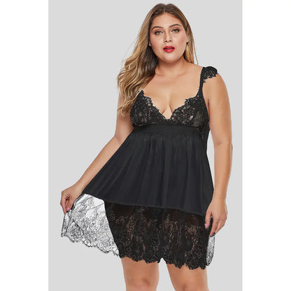 Lace Lingerie Set Deep V Design