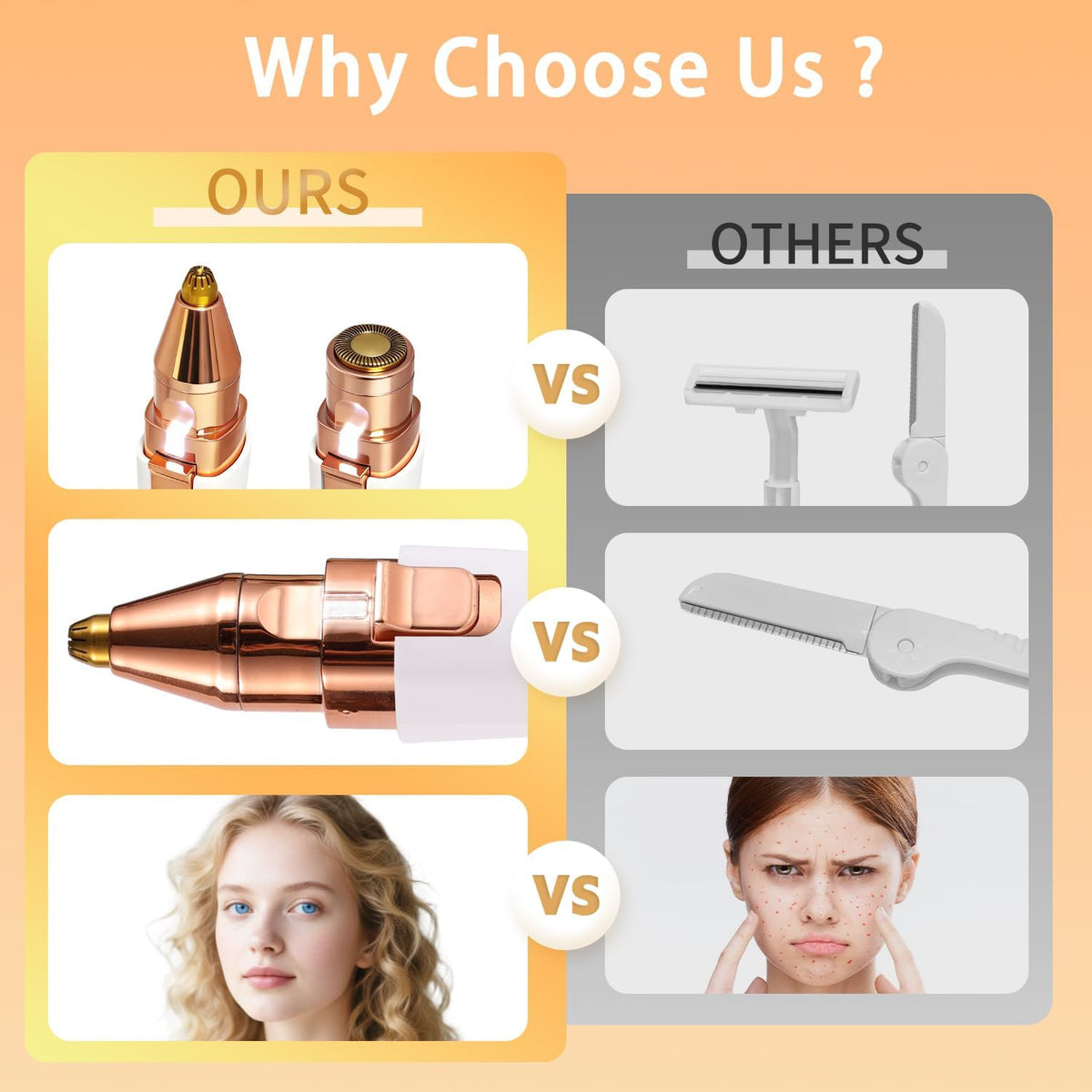 Facial Hair Remover for Women,2 in 1 Electric Hair Removal Device 
