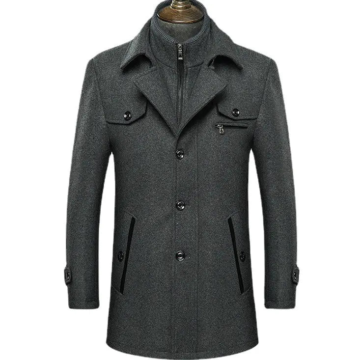 Wool Jacket - Mid-Length Casual Coat