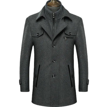 Wool Jacket - Mid-Length Casual Coat