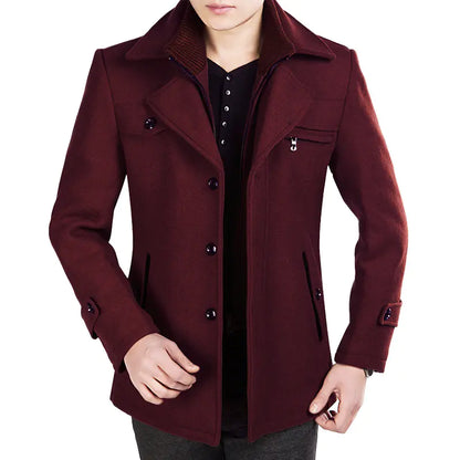 Wool Jacket - Mid-Length Casual Coat