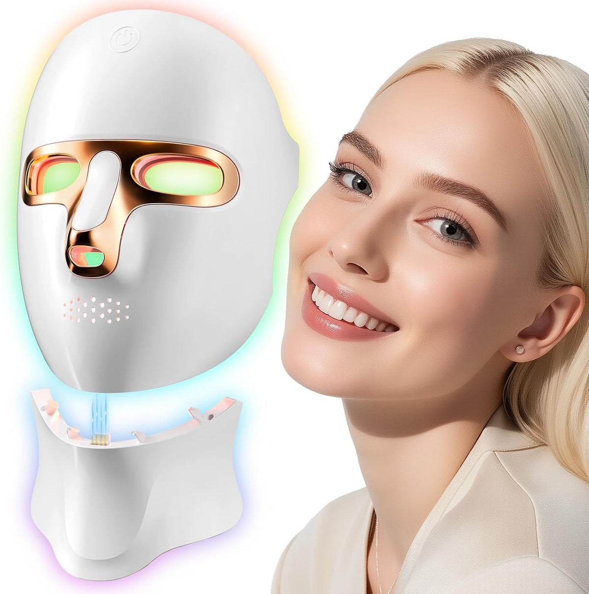 Red Light Therapy Mask for Face,Cordless LED Face Mask Light Therapy,Usb C Rechargeable,Infrared Light Therapy Mask for Home Working Travel Yoga Sleep