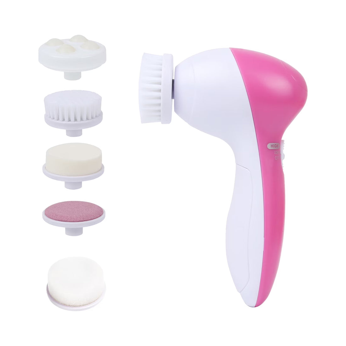 Electric Facial Cleansing Brush 5 in 1 Face Skin Spin Brush for Deep Cleansing, Gentle Exfoliating, Blackhead Removing and Massaging, Battery Operated Facial Cleanser Brush