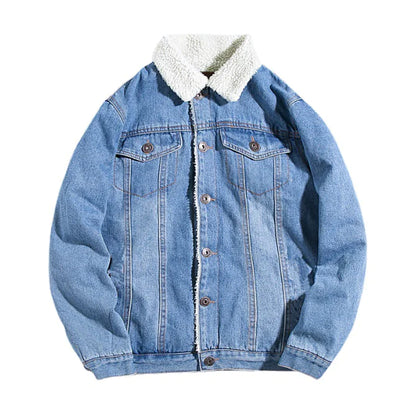 Thick Fleece Denim Jacket for Autumn/Winter