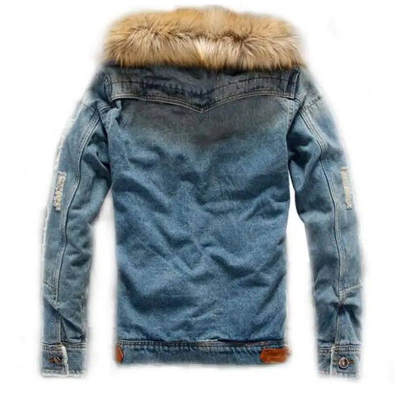 Fleece Lined Thick Denim Jacket for Youth