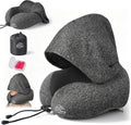 Tired of Neck Pain While Traveling? Hooded Memory Foam Travel Pillow