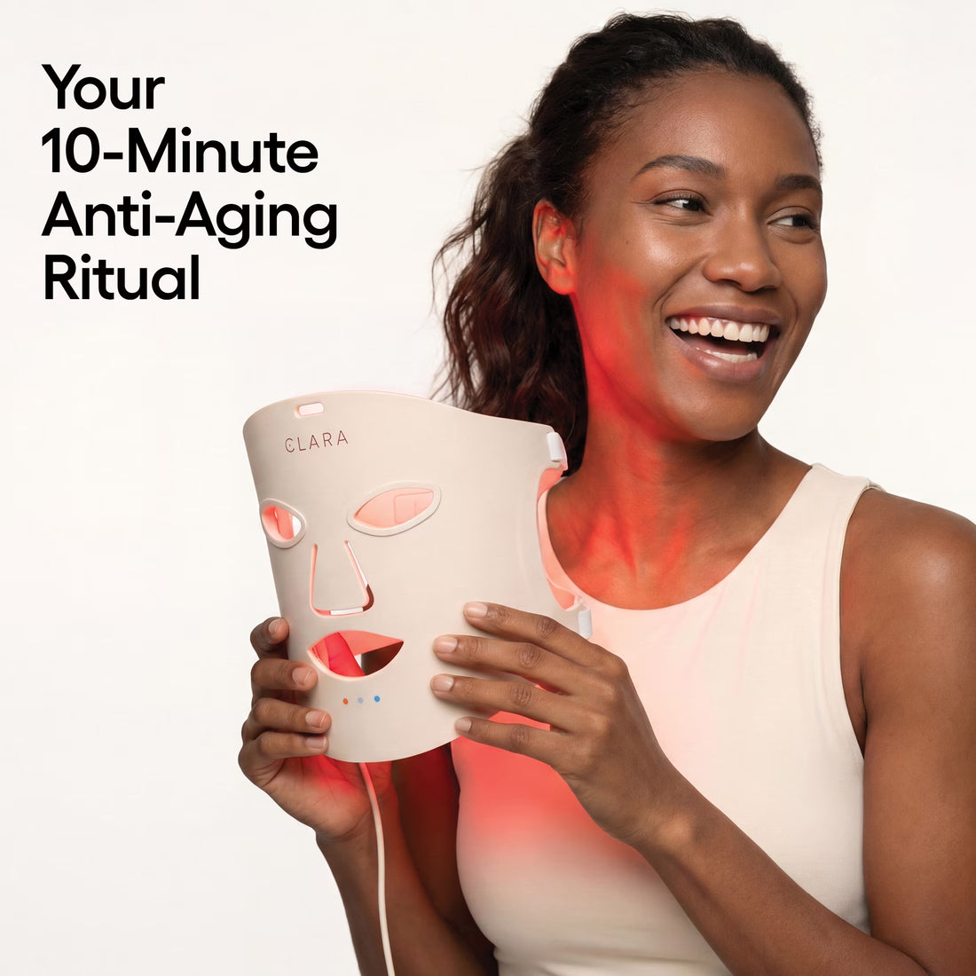 Red Light Therapy LED Face Mask, Silicone, 225 Leds, Adjustable, Collagen Boosting Anti-Aging for Radiant Skin