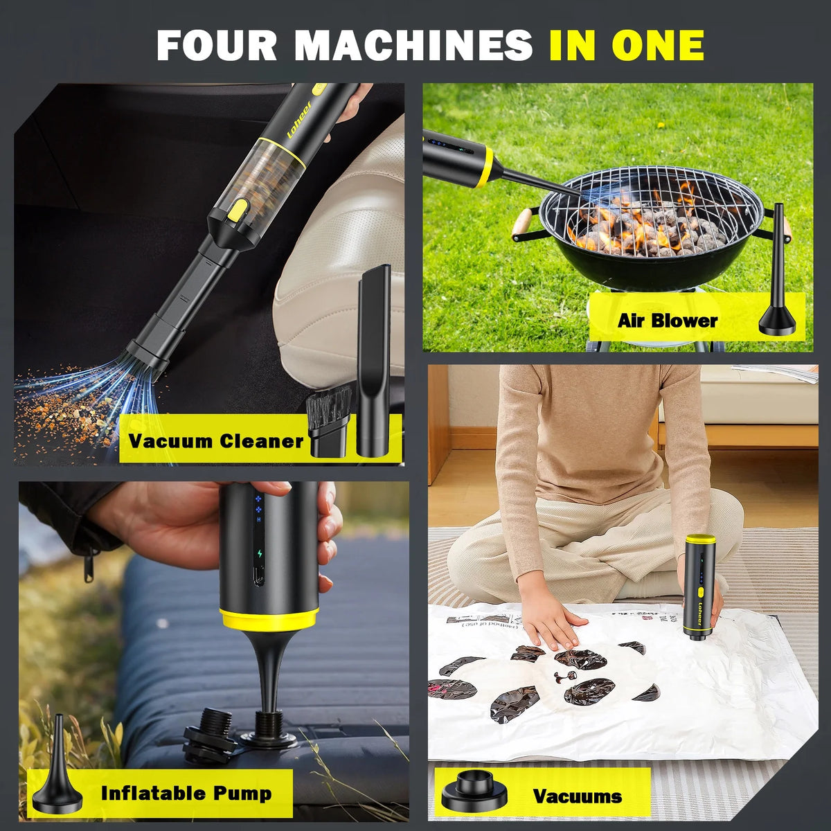 Handheld Vacuum Cordless, Portable Car Vacuum Cleaner, 16KPA Powerful Suction for Car Home Pet