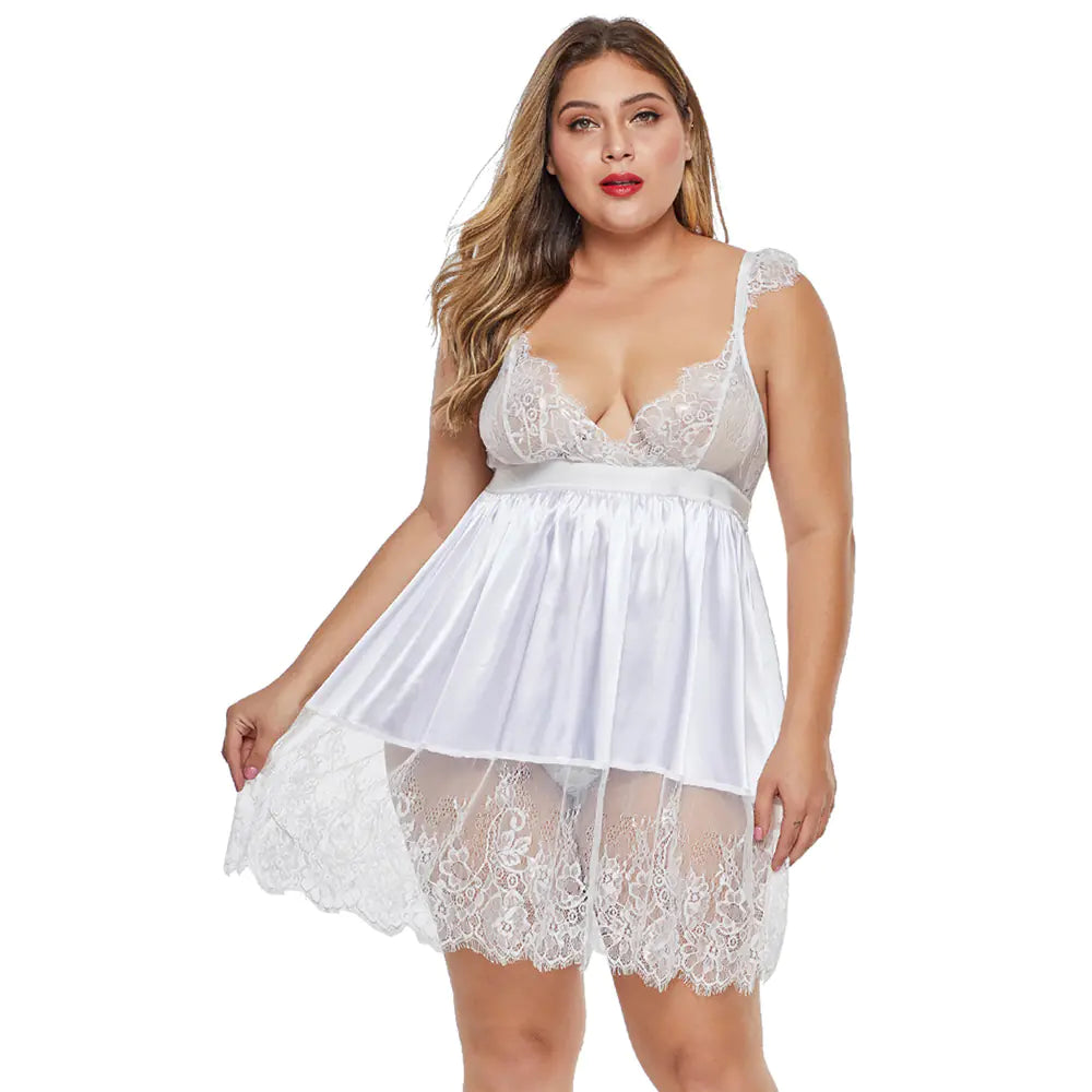 Lace Lingerie Set Deep V Design