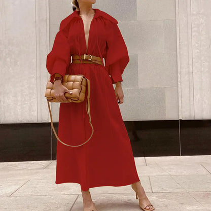 Loose Mid-Length Long Sleeve Dress