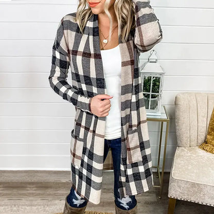 Printed Long Sleeve Cardigan with Pockets