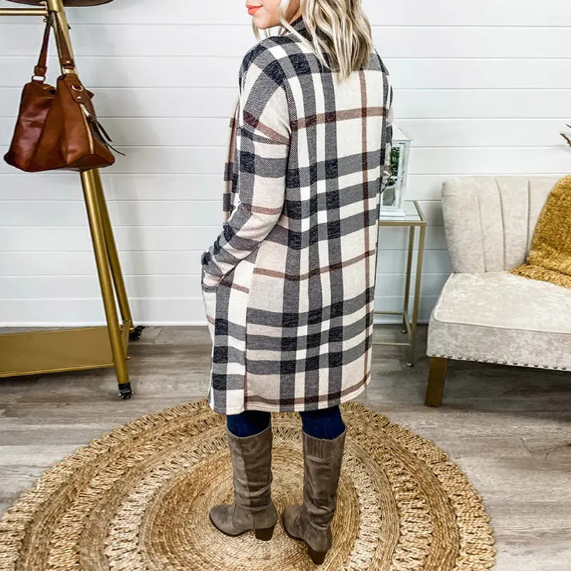 Printed Long Sleeve Cardigan with Pockets