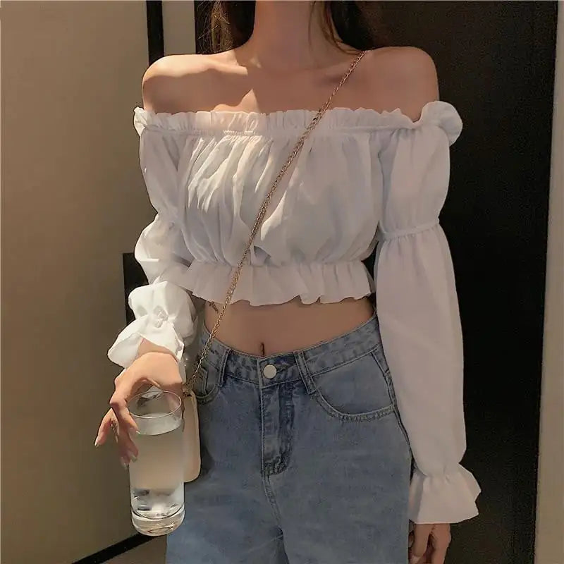 Off Shoulder One Word Design Top