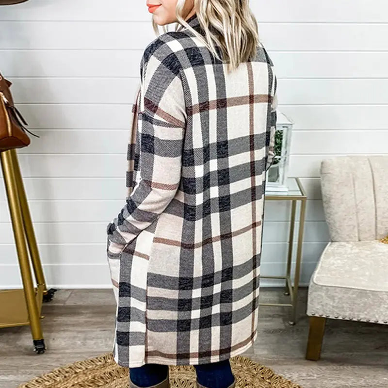 Printed Long Sleeve Cardigan with Pockets