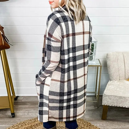 Printed Long Sleeve Cardigan with Pockets