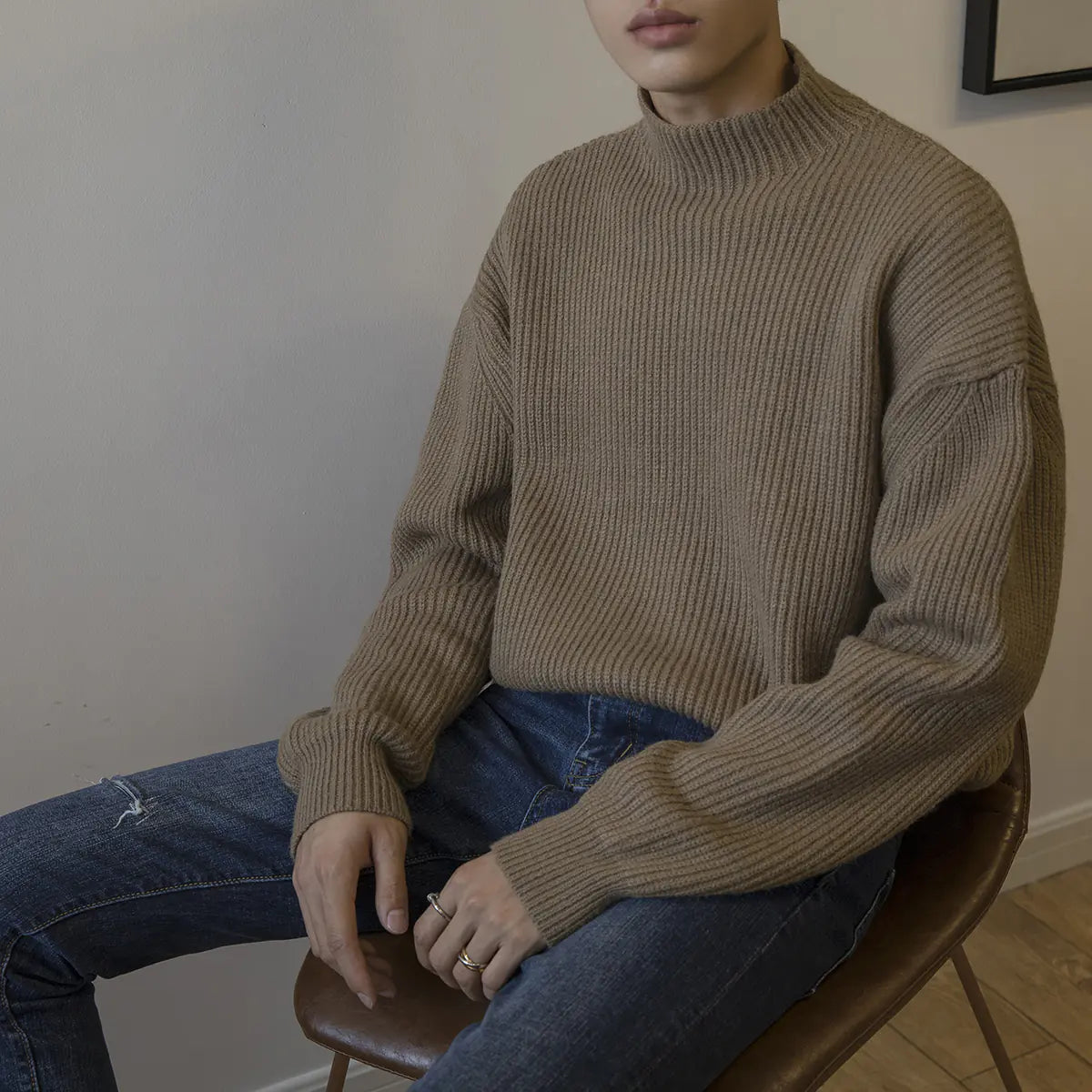 Half Turtleneck Knit Sweater