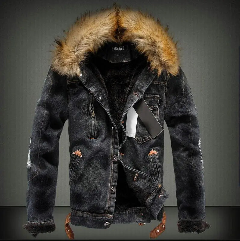 Fleece Lined Thick Denim Jacket for Youth
