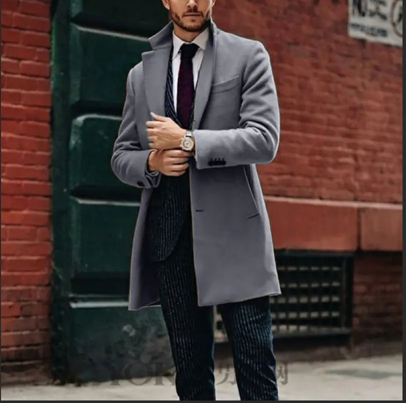 Mid-Length Reversible Wool Coat